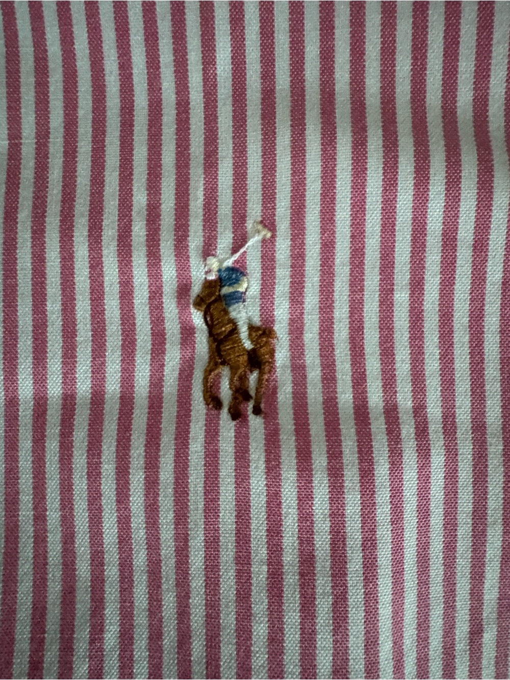 Ralph Lauren Red & White Striped Button-Down Shirt for Men Size S-M - Picture 3 of 8